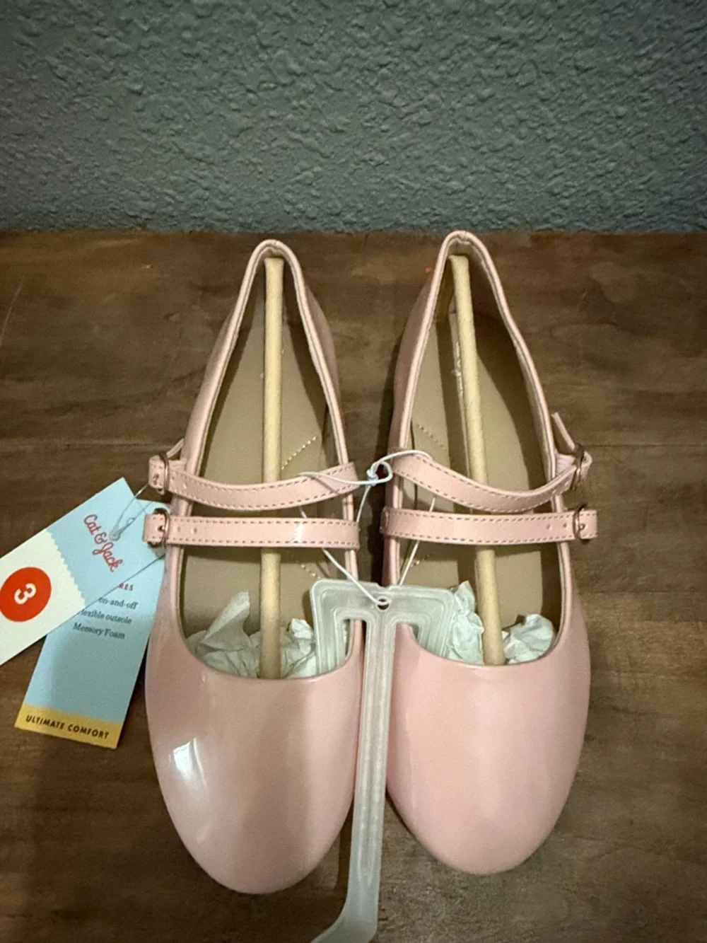 Cat & Jack Pink Double-Strap Mary Jane Flats